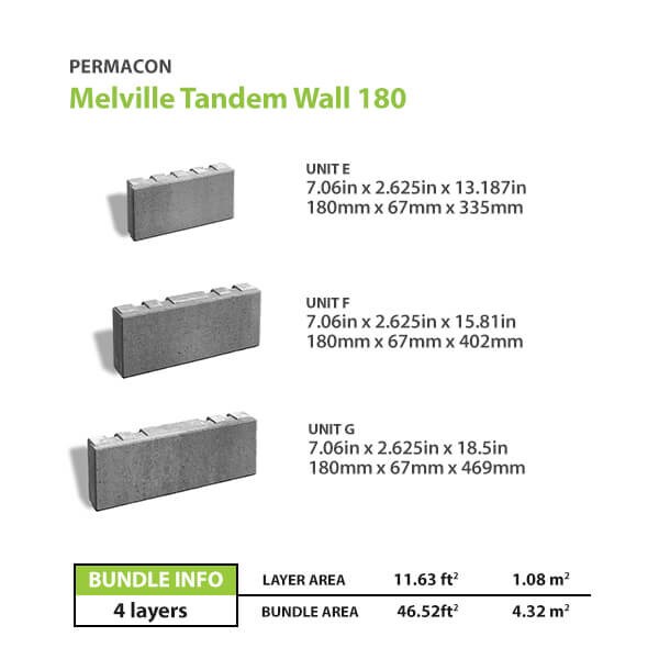 Permacon Melville Tandem Wall 180mm